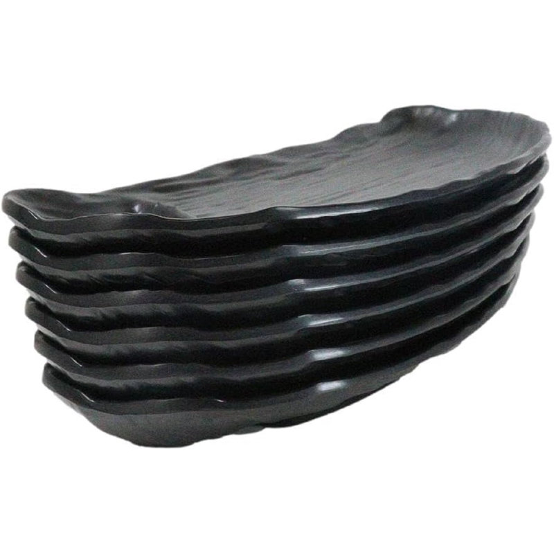 Ensemble de 6 assiettes à sushi demi-lune en mélamine