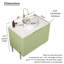 Meuble-lavabo de salle de bain 30 po avec lavabo, meuble de rangement autoportant avec 2 portes, lavabo rond en céramique blanche avec motif de pierre et comptoir blanc de Carrare, sans robinet, couleur vert clair-861999582
