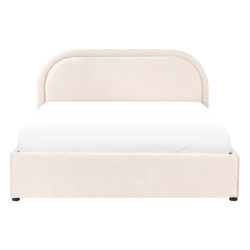 Bloye Upholstered Lift Up Storage Ottoman Bed, European Double (140 x 200 cm), Beige