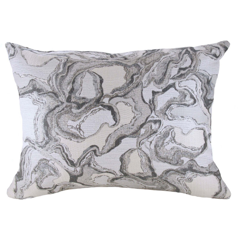 Marble Cotton Blend Throw Pillow, 12" x 16"