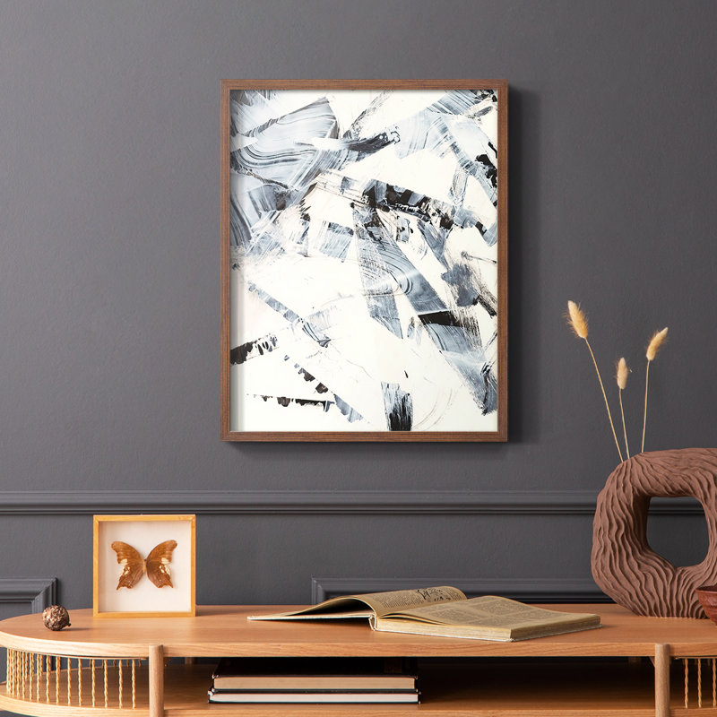 «Fractured Ice I», reproduction encadrée - bois massif, Cadre photo brun simple, H 20 po x l 16 po
