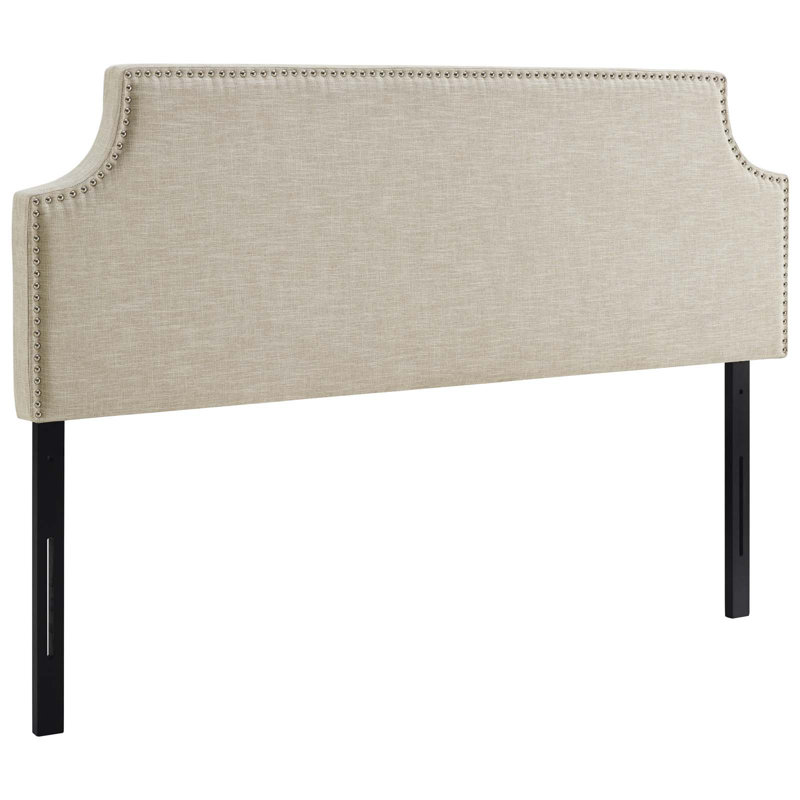 Tête de lit double en vinyle Laura, Grand, Mélange de polyester beige