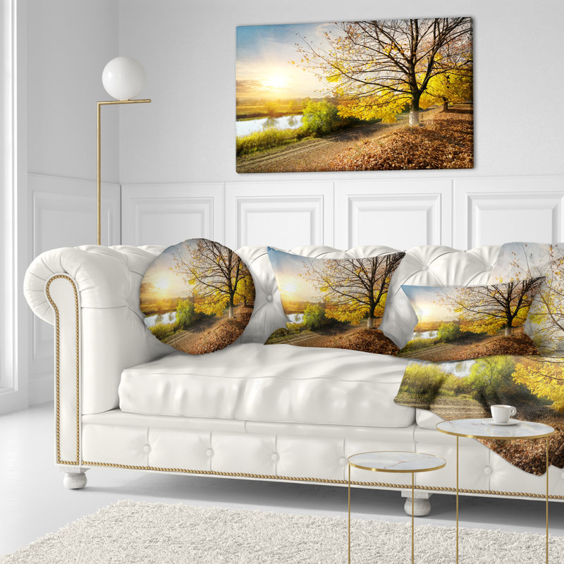 Coussin décoratif «Beautiful Road by the River»