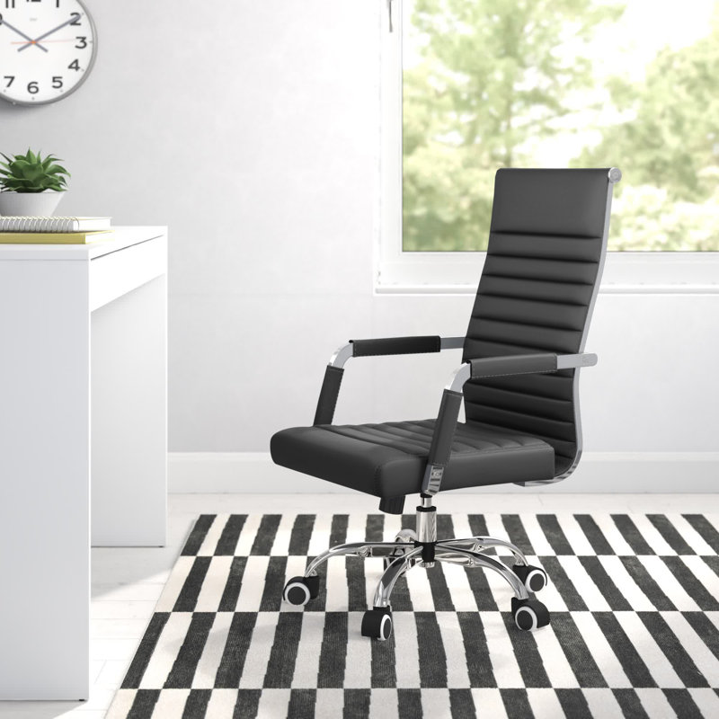 Wyndid Mid-Back Conference Chair with Arms, Black