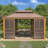 14 x 12 FT Wood Grain Sunroom Gazebo, Fully Enclosed Outdoor Solarium with Galvanized Steel Double Roof, Aluminum Frame, Sliding Doors & Slideable PE Screen Windows, Hardtop Sunroom for Patio, Backyard, Deck & Hot Tub-127656764