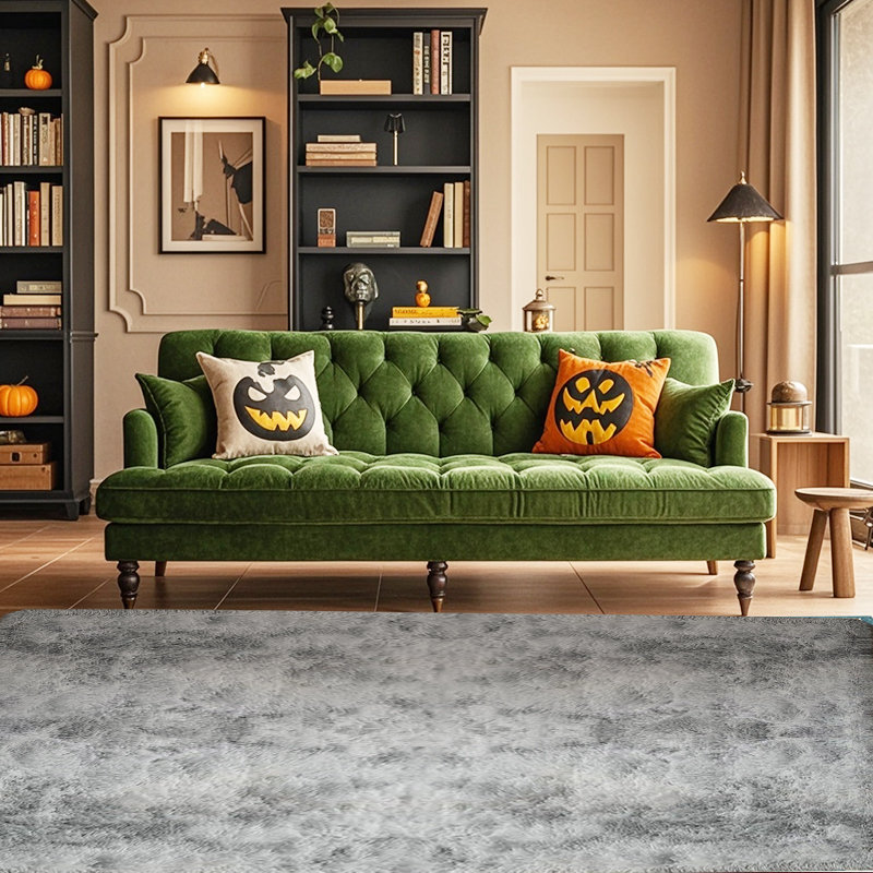 Soft Shaggy Area Rug, Multiple Sizes Grey Fluffy Carpet for Living Room Bedroom, Plush Fuzzy Rugs for Home Decor, Halloween Christmas Seasonal & Daily Use, Non-Slip Cozy Floor Mat