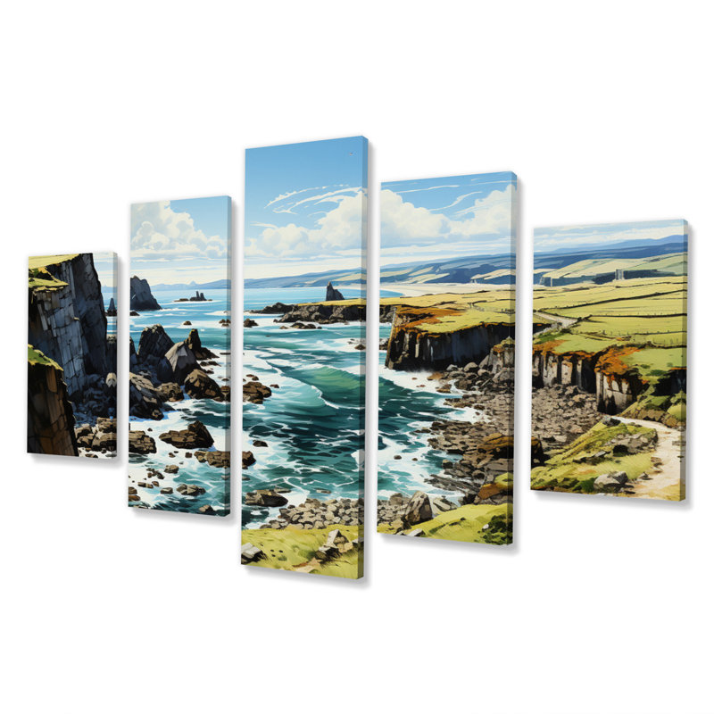 Irlande, péninsule de Dingle Cilf I - art mural sur toile, 5 panneaux