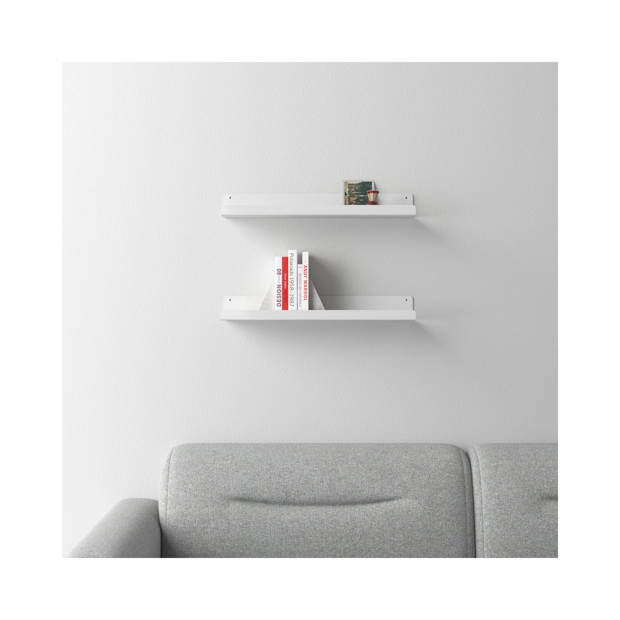 Tara Metal Floating Shelf, White, 3.25" H x 23.75" W x 4.5" D
