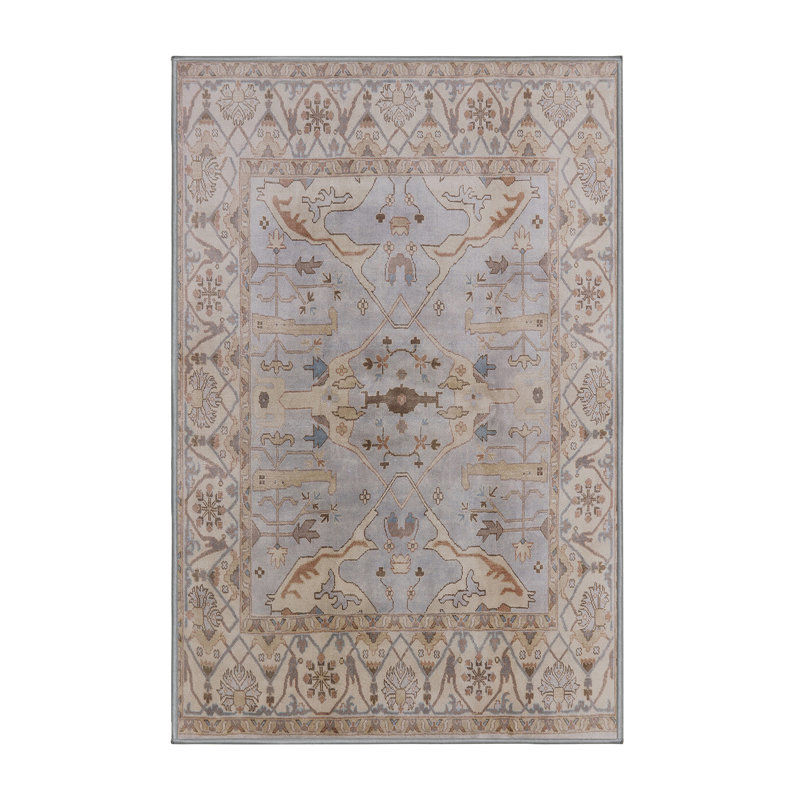 Tapis oriental beige / brun / bleu, Rectangle 7 pi x 9 pi