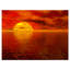 Reproduction d’art graphique sur toile, "soleil tombant vers l’océan jaune" Seashore-904847815