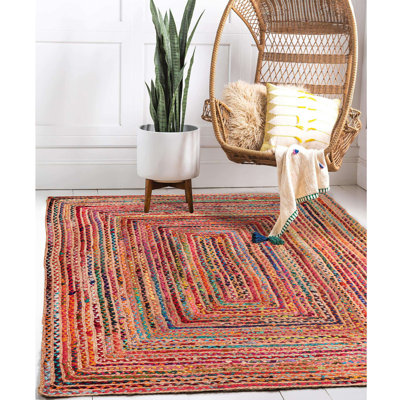 Tapis brun clair tressé à la main 8 pi x 10 pi