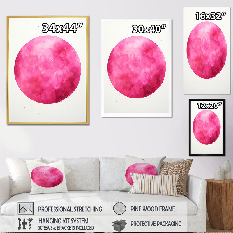 Système solaire au mercure magenta I, Cadre simple noir, H 20 po x l 12 po x P 1 po