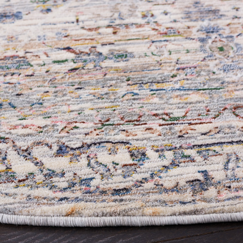 Tapis oriental tissé à la machine Bremen, Rond 6 pi 7 po