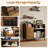 Large Record Player Stand, 350 Vinyl Record Storage Holder with Power Outlet and Drawers