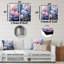 Hortensias bleus en fleurs au clair de lune - ensemble de 2 reproductions d'art en métal-1105323726