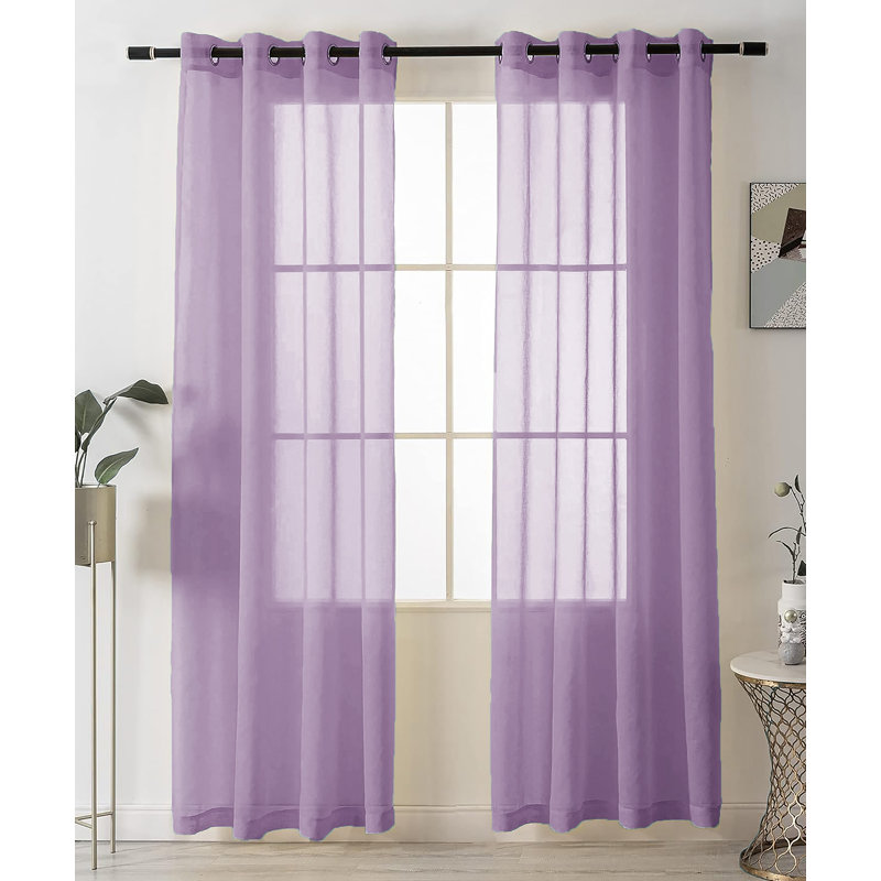 Alohna Sheer Curtain Pair, Lavender