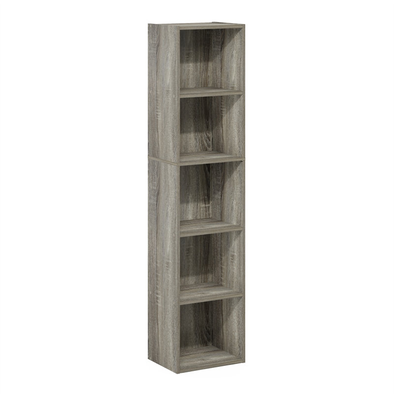 Cannice Bookcase, (5 Shelves) 52.1" H x 12" W x 9.3" D, French Oak