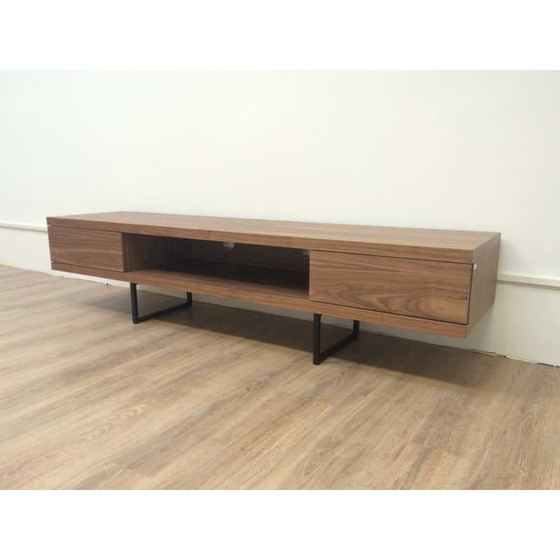 Larned Unfinished TV Stand for TVs up to 70", Walnut