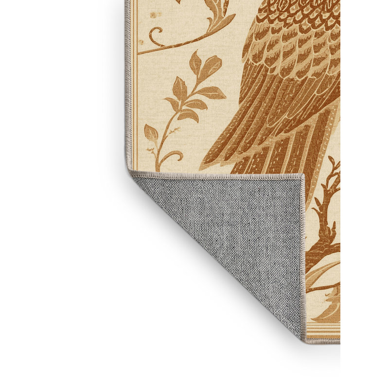 Tapis beige classique lavable à la machine Symbole de la sagesse oscar - reliure beige, 4x6