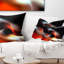 Motif abstrait rouge et noir avec motif abstrait fractal