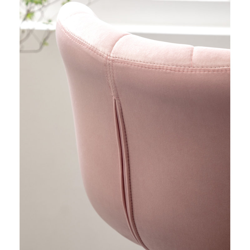 Réglable rose, 2 pièces - sièges rembourrés, pivotant à 360 degrés, réglable en hauteur, design chic avec repose-pieds pivotant et cadre modernes