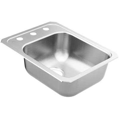 2000 Series Stainless Steel 17" L x 21.25" W Drop-In Bar Sink
