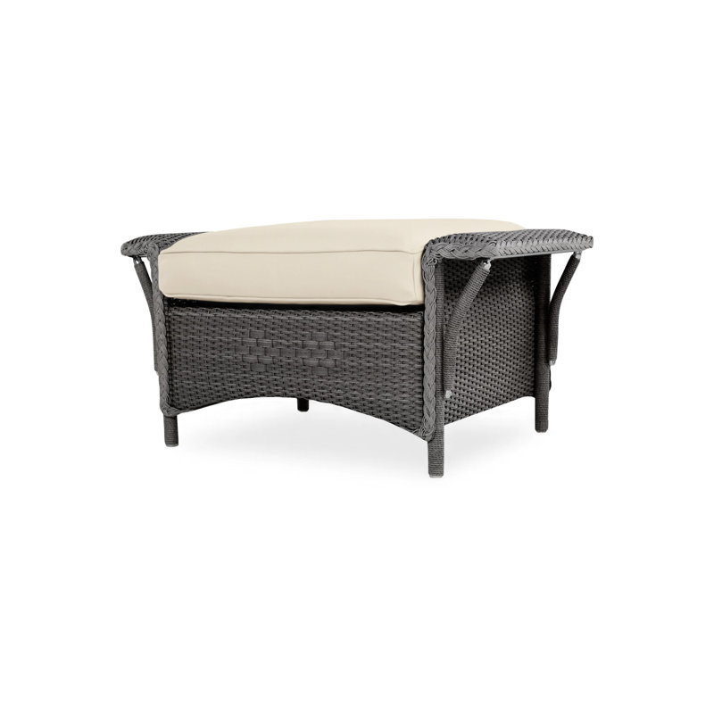 Nantucket Outdoor Ottoman, Charcoal, Woodgrain Ash