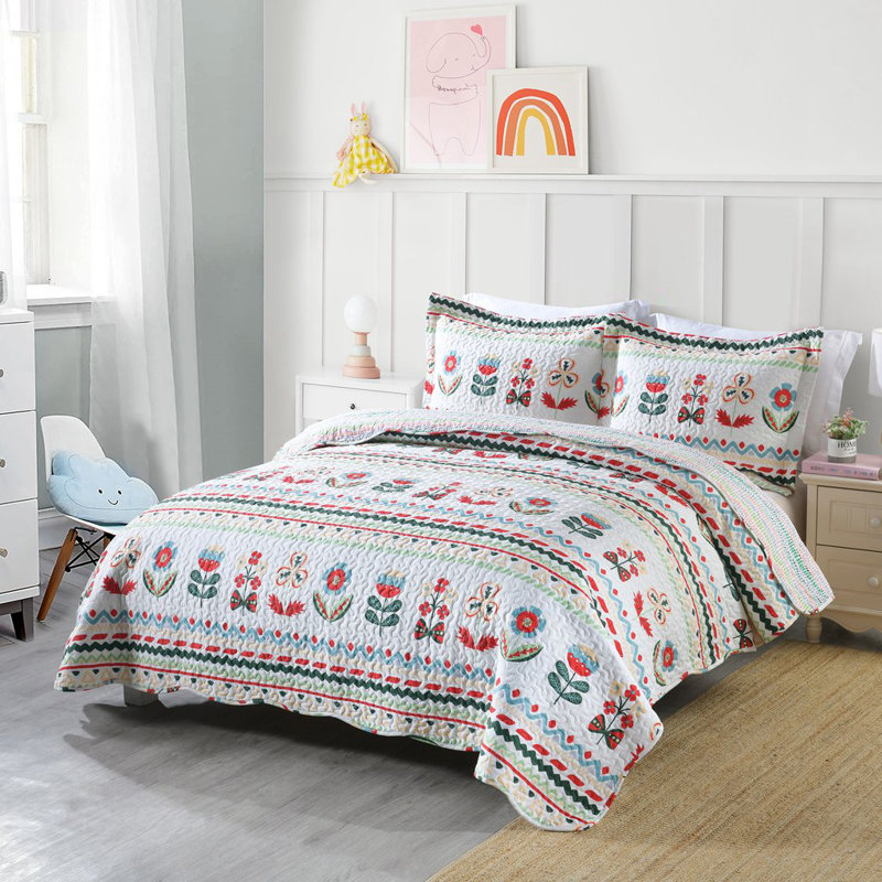 Ensemble de courtepointe réversible LiTaQuilt, Courtepointe double et 2 taies décoratives