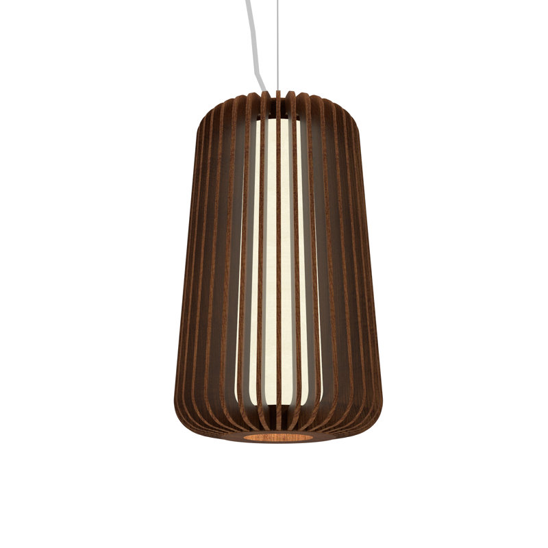Imbuia Brown Wood Veneer LED Pendant Light