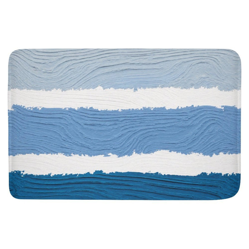 Wavy Strip Pattern Bath Rug, 16 X 24