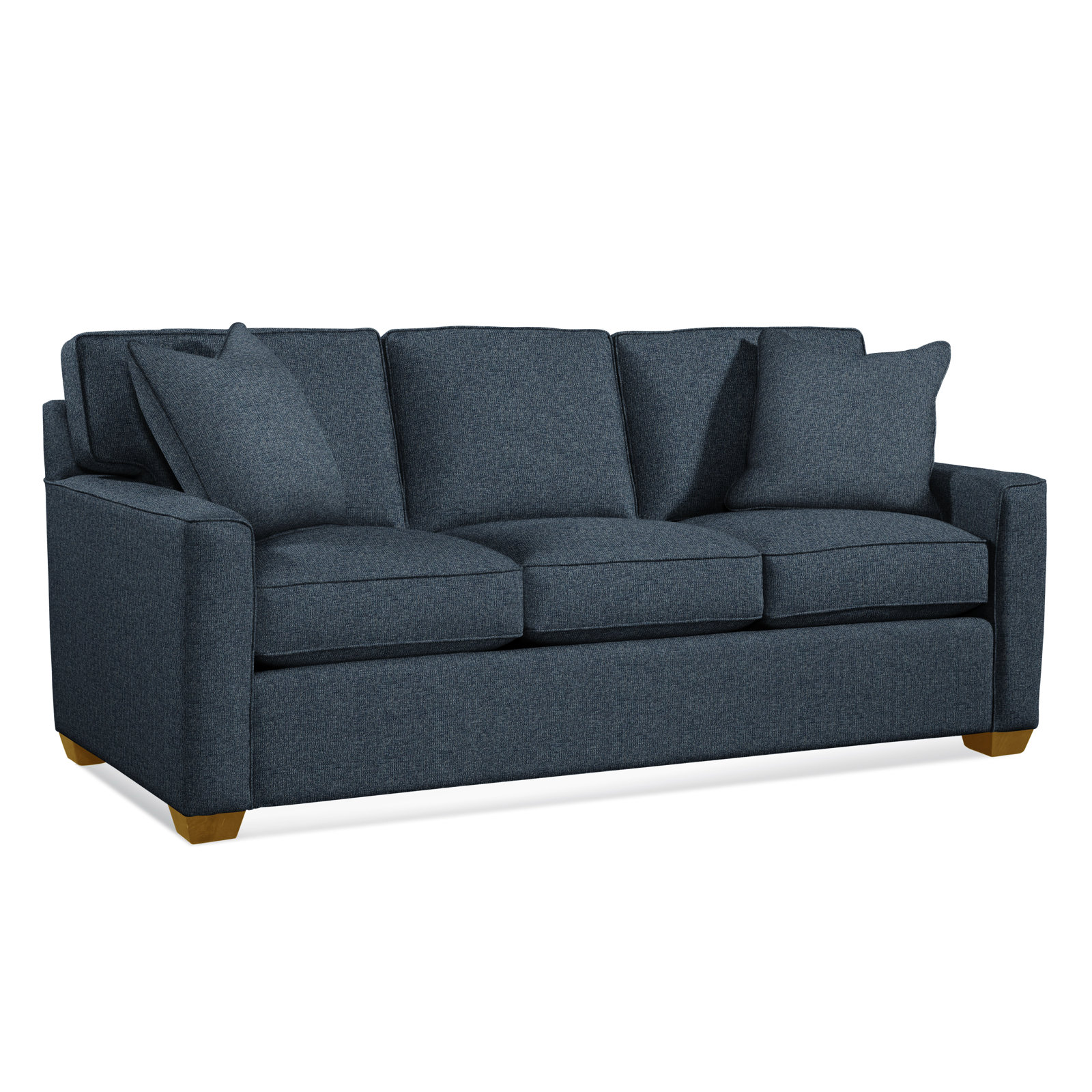 Frye 81'' Upholstered Sofa, Gel Memory Foam Mattress, Havana, Basic Blue
