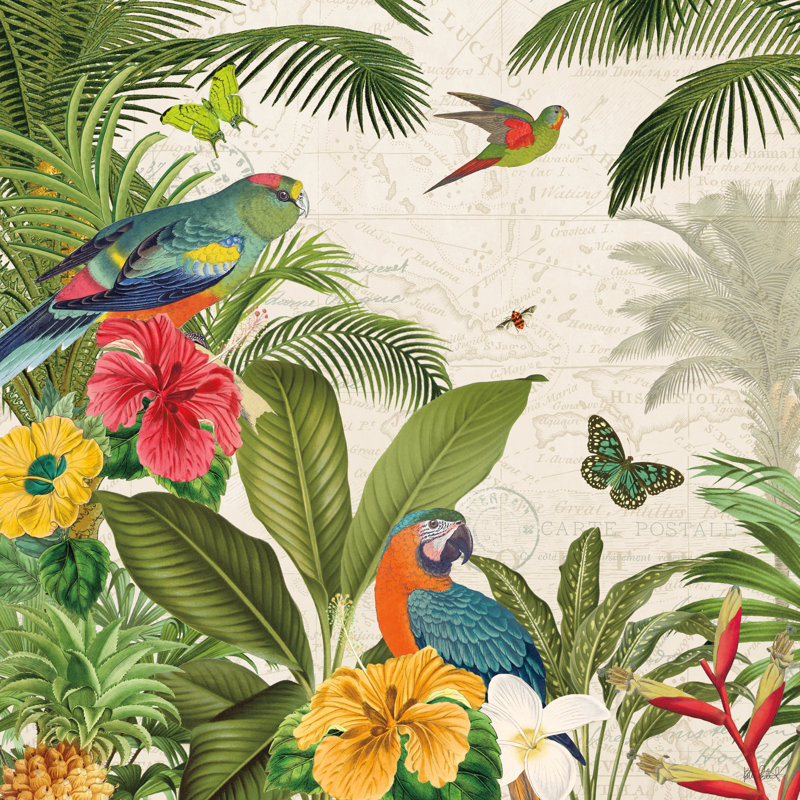 Parrot Paradise II, H 30 po x l 30 po x P 1,25 po