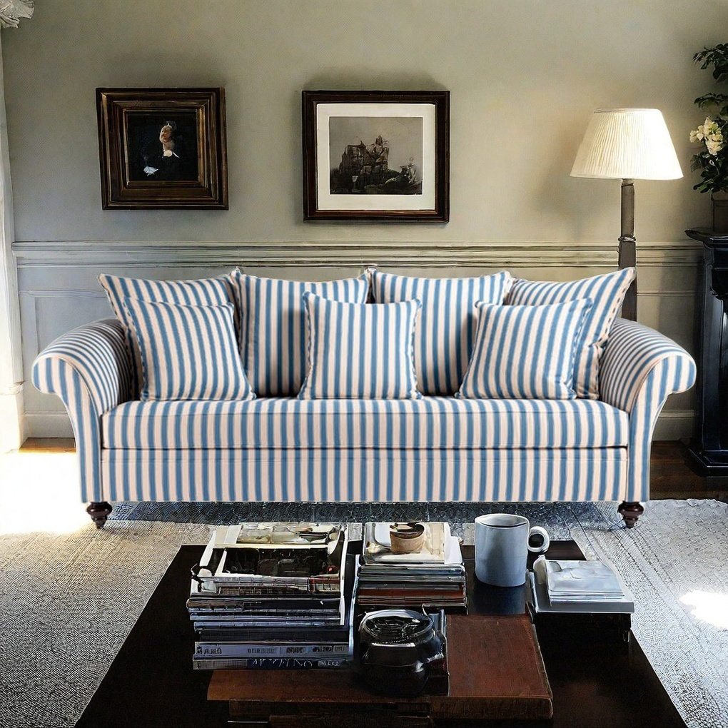 Axis Living Vintage Striped Fabric Sofa | Wayfair