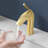 Brushed Gold Single Handle Lavatory Basin Sink Faucet-114652839