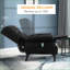 Fauteuil de massage inclinable et chauffant inclinable vintage inclinable avec télécommande Recliners | Noir | Tissu-2026997205