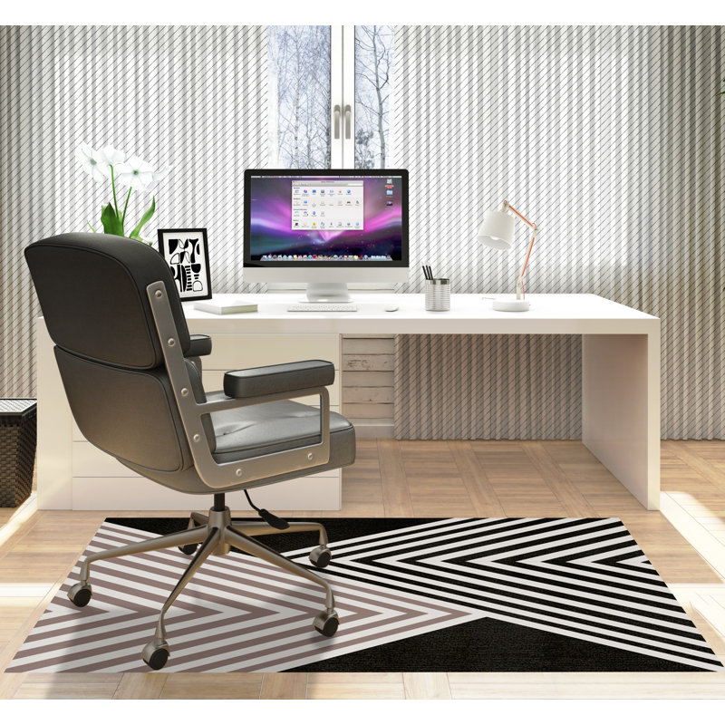 Tapis de chaise rectangulaire à poils courts Misa, L 48 po x L 72 po, Chair
