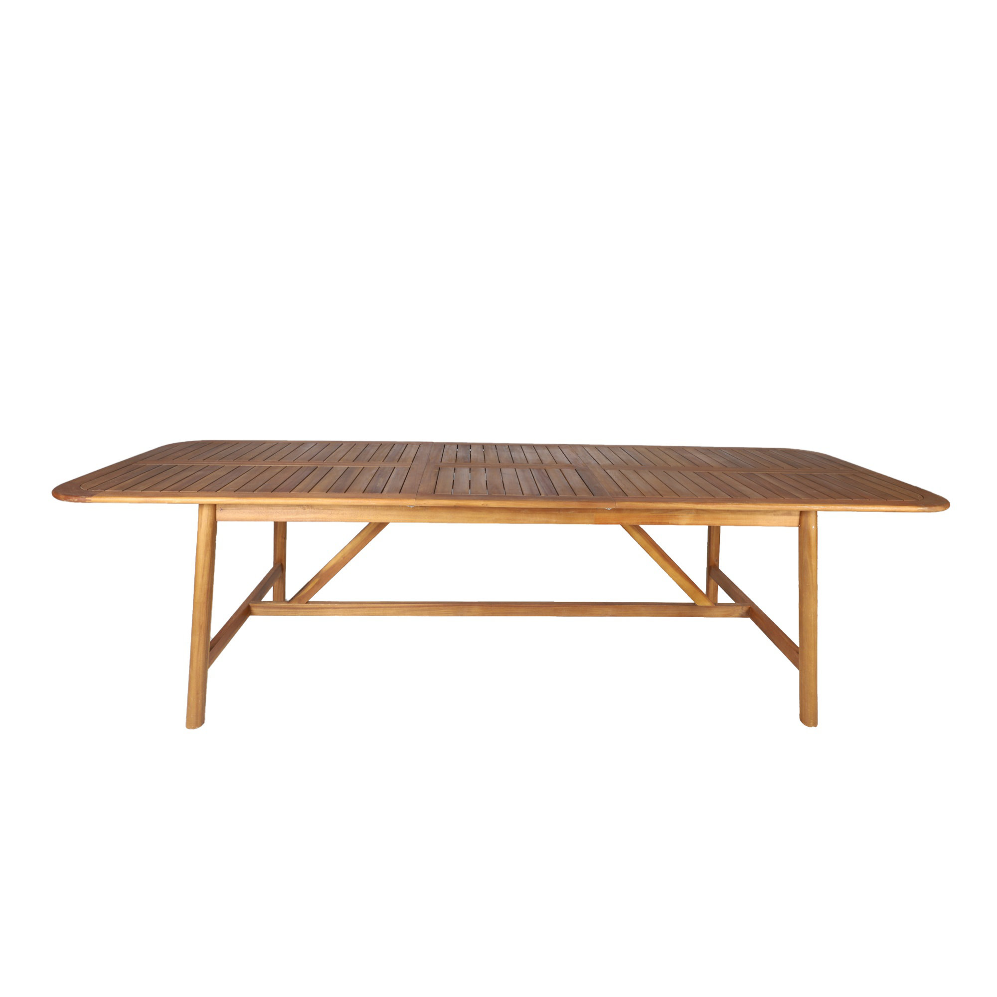 Dakota Fields Extendable Acacia Wood Dining Table – 219–278Cm Solid ...