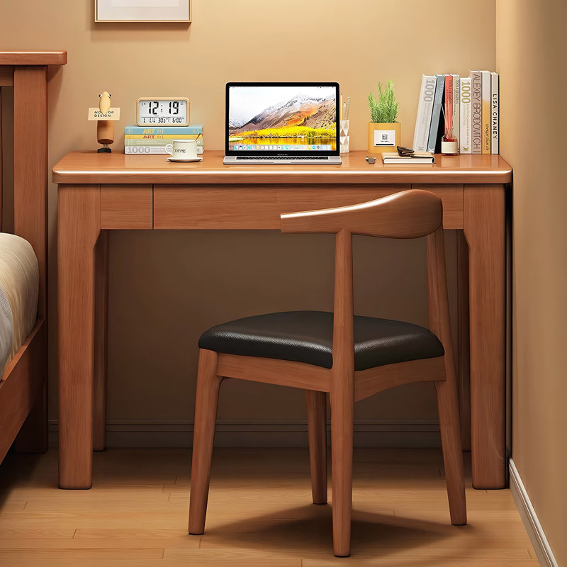 Bureau d'ordinateur de 80 cm avec tiroir de rangement, table de travail compacte et moderne pour bureau à domicile
