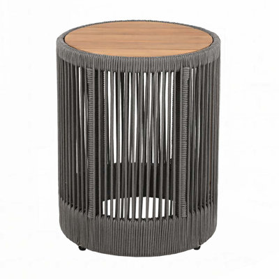 Outdoor Rattan rope & Acacia Wood Side Table