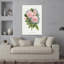 Rose rose, chiffon, Souperte, Lithographie, rétro, romantique, rose, fleur, paysage, art mural-1174021198