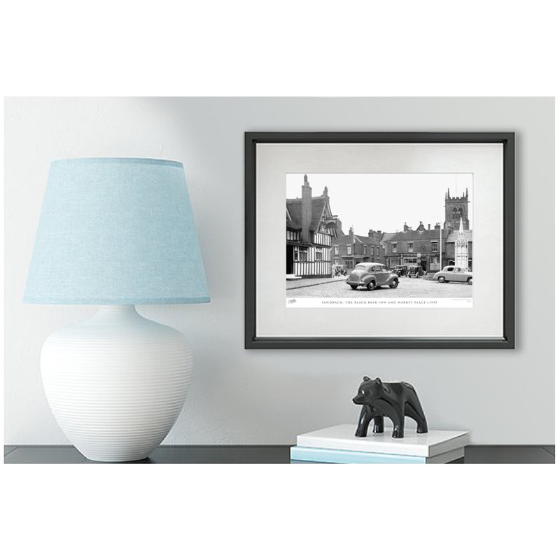Sandbach, The Black Bear Inn And Market Place C1955 - Single Picture Frame Print, 60cm H x 80cm W x 2.3cm D