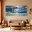 Nautique et plage, ciel orageux, océan, vagues, plage, sable, ensemble de 3 impressions sur toile-209933218