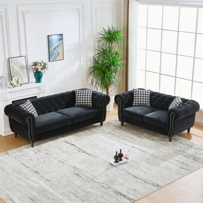 Canapé en tissu d'ameublement Chesterfield ‌velvet