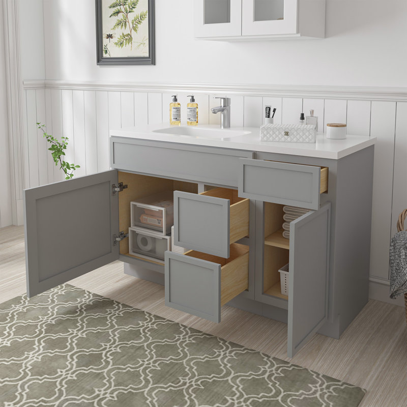 Base de meuble-lavabo simple 51 po seulement, Gris