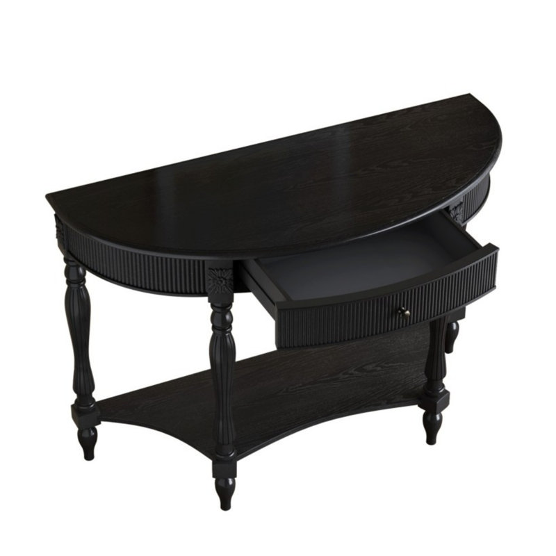 Console de 45 po en demi-lune Farmhouse, Black