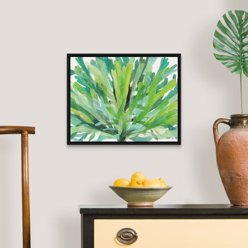 Tropical Grass, reproduction d’art sur toile, Cadre noir, H 18 po x l 22 po x P 1,75 po