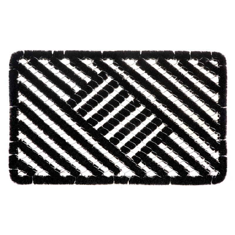 Mix Mats Striped Doormat, 40cm W x 60cm L, Black
