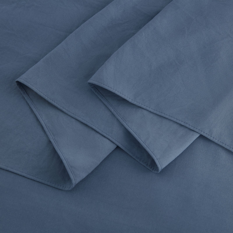 Sinclair French Country Chic Ruffle Skirt Bedspread Set, King Bedspread + 2 King Shams, Dusty Blue