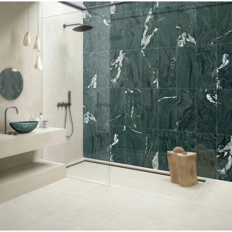Green Natural Marble Vessel Bathroom Sink, Polished, 15.7 X 5.9 In | Gift Idea, Green