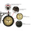 Horloge murale d'extérieur ronde en métal 12 pouces - brun patiné